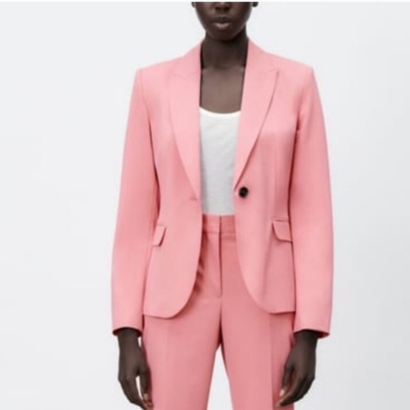 NWT ZARA Pink Single Button Blazer XS / 2 - Picture 1 of 11